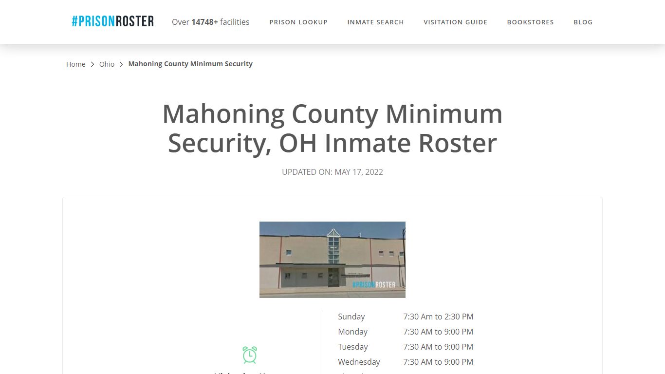 Mahoning County Minimum Security, OH Inmate Roster